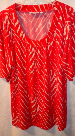 Susan Graver Tops - Susan Graver L Orange Slinky Pullover Top